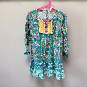 Matilda Jane Make Believe To The Castle Floral Green Dress Girls Sz‎ 6